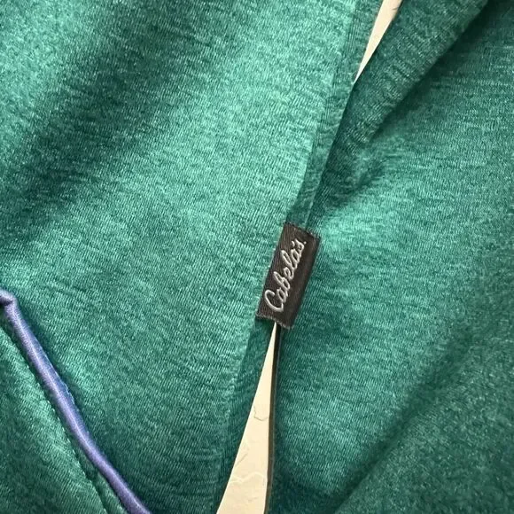 Womens Cabelas Hoodie Jacket Size Small With Zipper Closure Green Purple - Picture 2 of 6